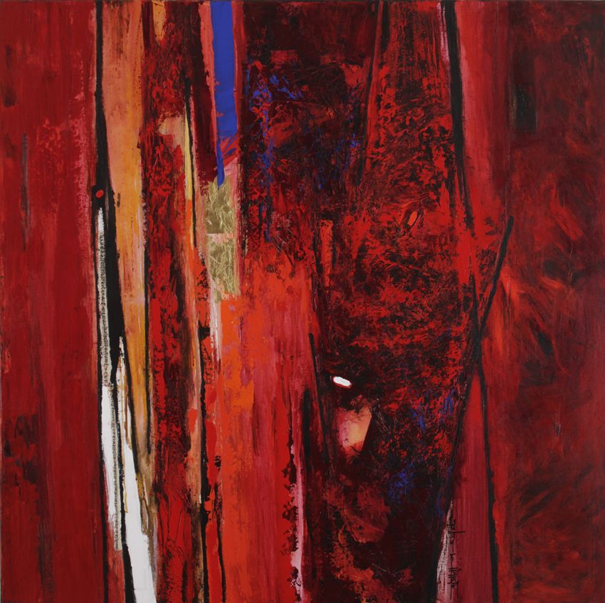 Sujata BAJAJ Reds, 2009, acrylique sur toile, 100 x 100 cm .jpg